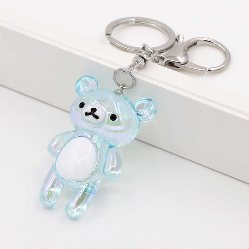 Key Chain Accessories for Women Bag Decoration Pendant Cute Bear Keychains Jewelry Car Key Ring Boy Girl Gifts G1019