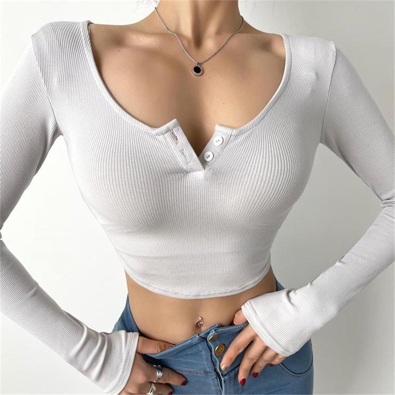 Long Sleeve Gym Crop Top Yoga Shirts Women Fitness Sports Top Running Active Wear Workout T-Shirts Woman, Black