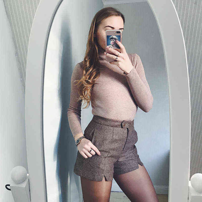Woman Sweaters Autumn Winter Tops Turtleneck Sweater Women Slim Pullover Jumper High Neck Knitted Sweater Pull Femme Hiver 211109
