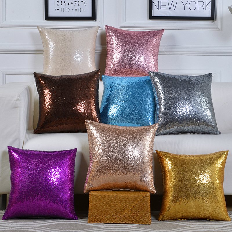 Comfortable sofa pillow Sequin cushion cover office waist backrest car backrest bedside pillow
Comfortable sofa pillow Sequin cushion cover office waist backrest car backrest bedside pillow