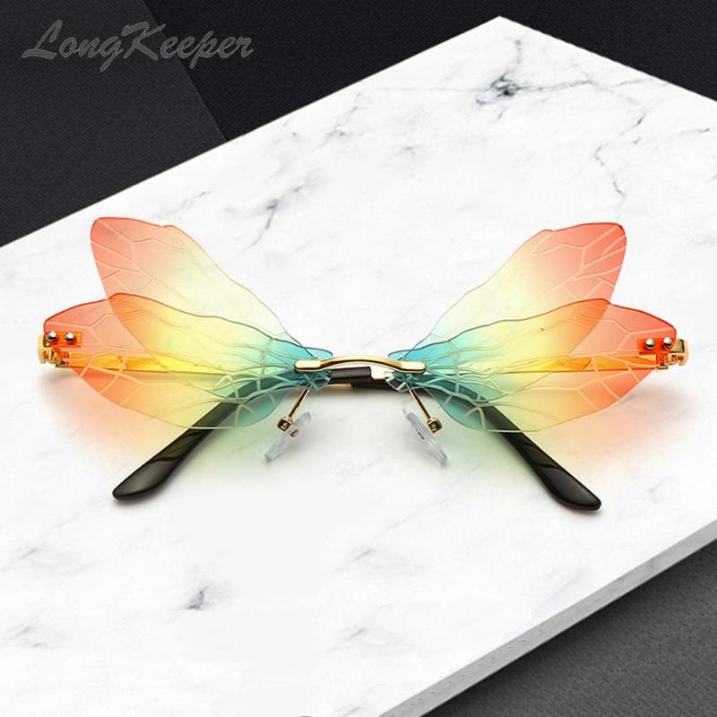 Sunglasses LongKeeper Rimless Dragonfly Wing Women Vintage Punk Brand Designer Sun Glasses Ladies Fashion Shades UV400
Sunglasses LongKeeper Rimless Dragonfly Wing Women Vintage Punk Brand Designer Sun Glasses Ladies Fashion Shades UV400