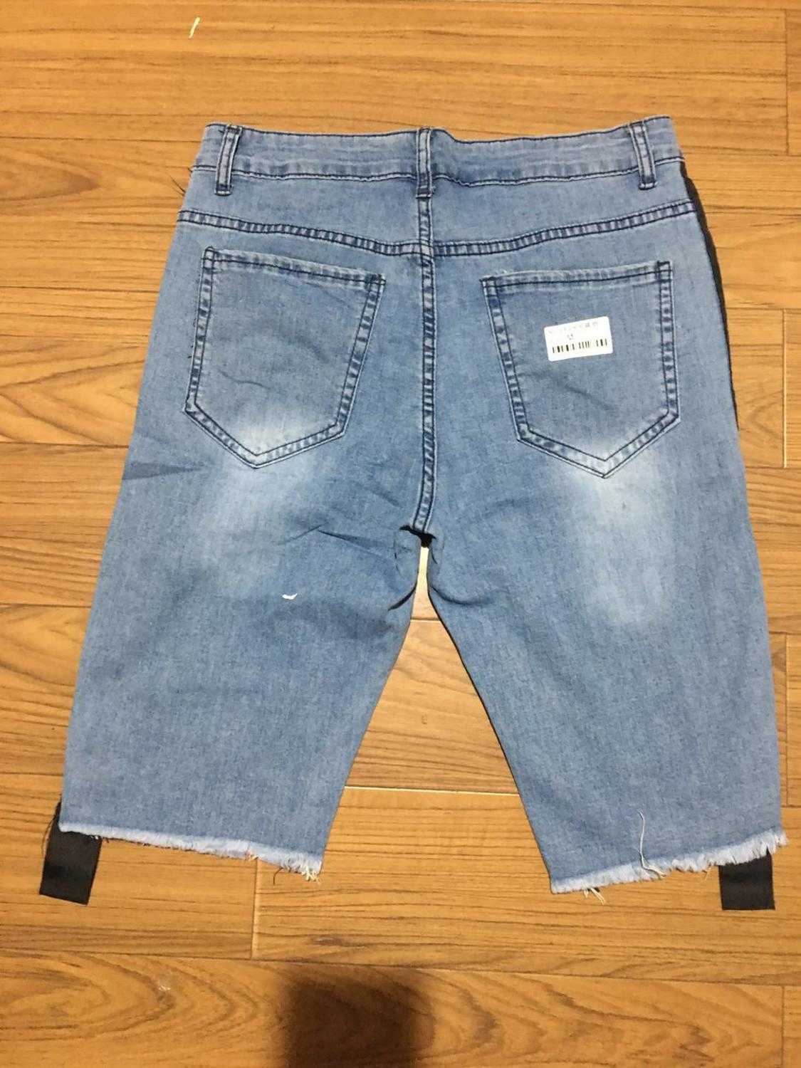 New Men hole embroidered Short jeans Slim knee length male Casual Thin Summer Denim Pants Classic X0621