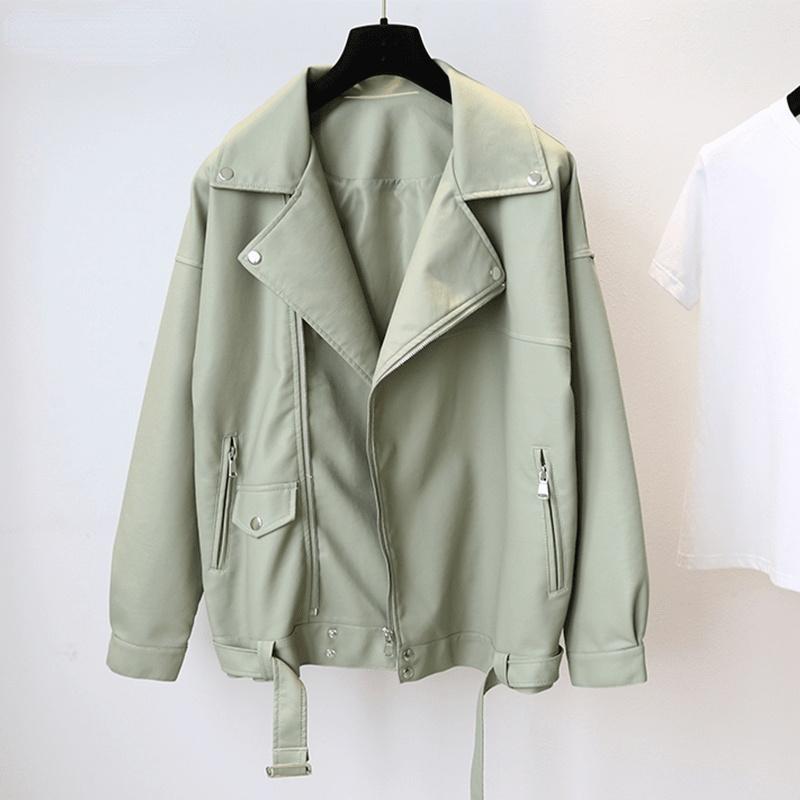 Women's Leather & Faux 2021 Spring Women Loose Pu Jacket With Belt Streetwear Moto Biker Black Coat Bf Style Oversized Outwear
Women's Leather & Faux 2021 Spring Women Loose Pu Jacket With Belt Streetwear Moto Biker Black Coat Bf Style Oversized Outwear