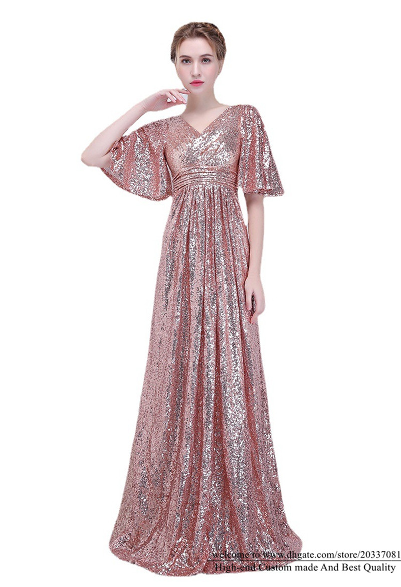 Sweety Sexy Drooping Style V-Neck A-Line Formal Evening Dresses 2021 Royal Blue Backless Sequined Prom Party Gowns E35