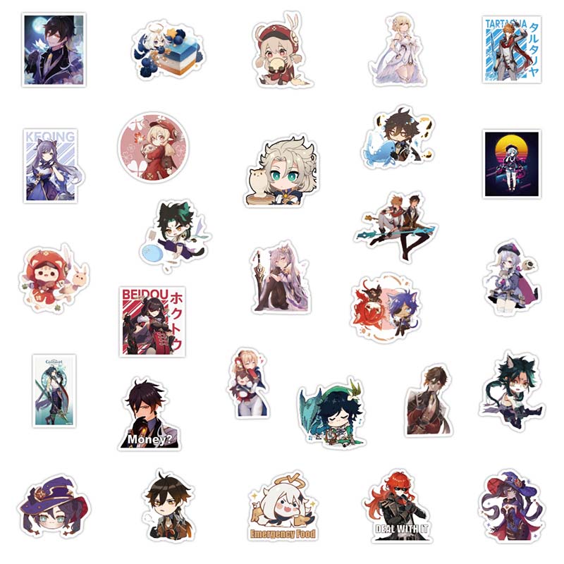 50pcs/Lot Cartoon Waterproof Sticker Open World Game Stickers For Laptop Motorcycle Skateboard Car Travel Phone Cute Characters Decal