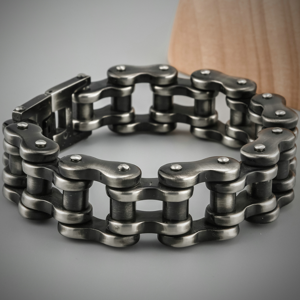 New Fashion Big Size Vintage Motorcycle Chain Bracelet Men Metal Mens Bracelets Stainless Steel on Hand hip hop Jewelry Gifts for Men
