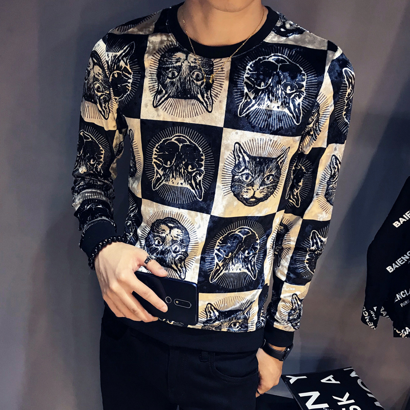 2021 New Cat Head Print Club Clothing Animal Long-sleeved O-neck Luxury Slim Men's Veet T-shirt 5y64, Silver grey
2021 New Cat Head Print Club Clothing Animal Long-sleeved O-neck Luxury Slim Men's Veet T-shirt 5y64, Silver grey