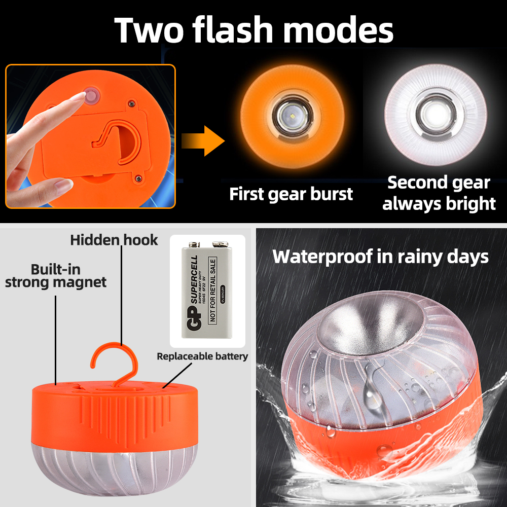 Led Car Emergency Light V16 Homologated Dgt Approved Beacon Rechargeable Magnetic Induction Strobe Lights Yellow White Colors