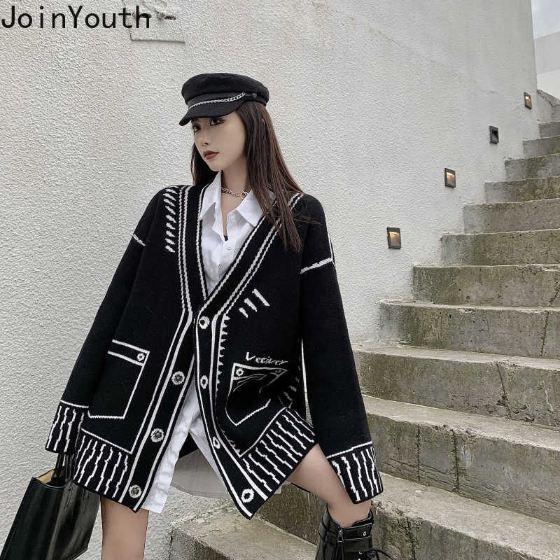 Joinyouth Fashion Sweater Oversize Harajuku Cardigan Fall Women Clothes Loose Korean Plus Size Coats Sueter Jacket Female 210914