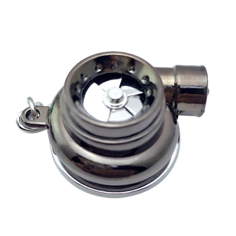Keychains Mini Turbo Turbocharger Keychain Spinning Turbine Key Chain Ring Keyring Keyfob Car Interior Gifts Accessories