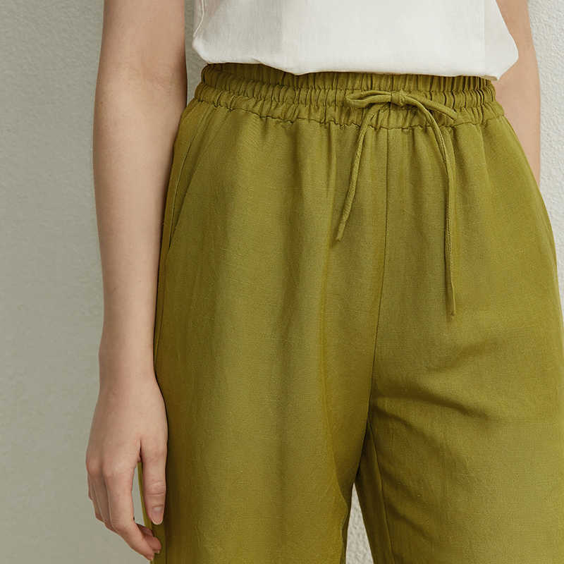 Summer Women Wide Leg Pants Fashion High Waist Solid Loose Elastic Casual Female Long 12040209 210527