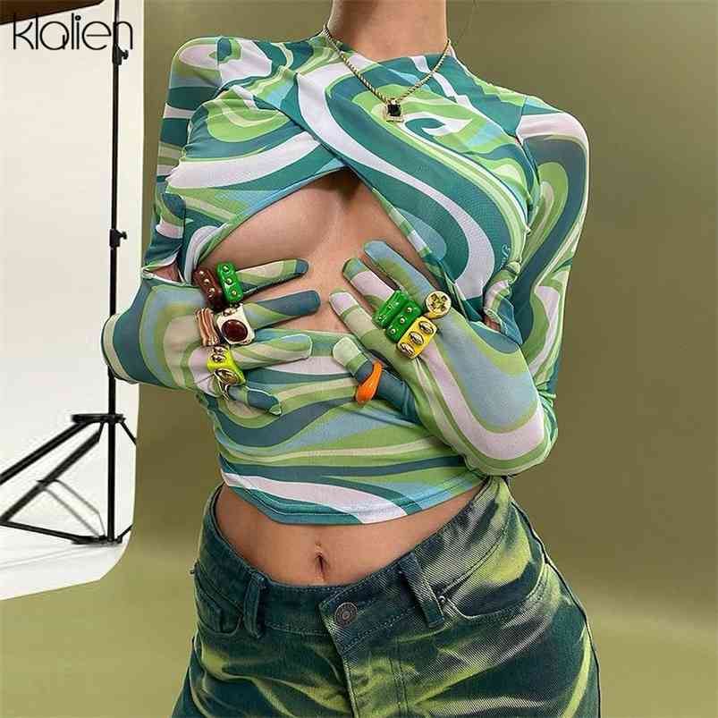 KLALIEN Sexy Hollow Out Mesh Print Striped Skinny Stretch V Neck Long Sleeve With Glove T Shirt Casual Streetwear 210722, White
KLALIEN Sexy Hollow Out Mesh Print Striped Skinny Stretch V Neck Long Sleeve With Glove T Shirt Casual Streetwear 210722, White