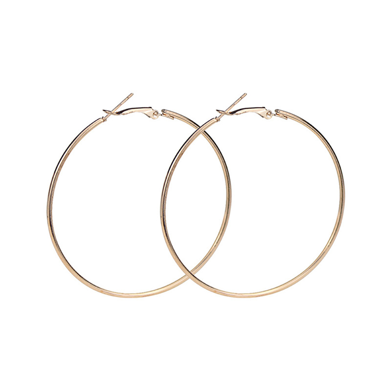 Simple C Shaped Big Hoop Ear Rings 925 Sterling Silver Earings Nail Gold Color Exaggerated Geometric Circle Loops Earrings for Women