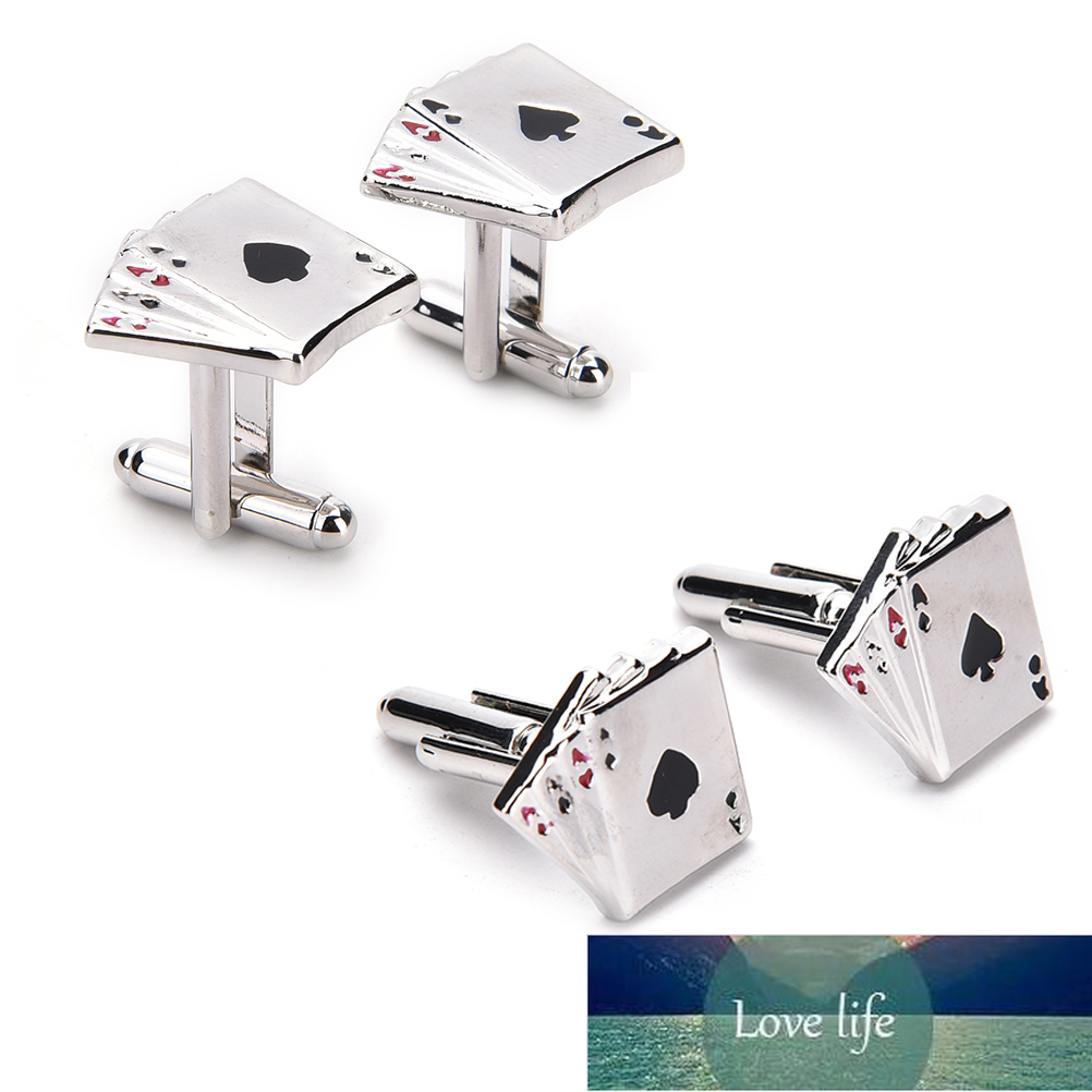 1 Pair Jewelery 4A Poker Cufflinks Male French Shirt Cuff Links Cards Design Cufflink Fashion For Men039s Jewelry