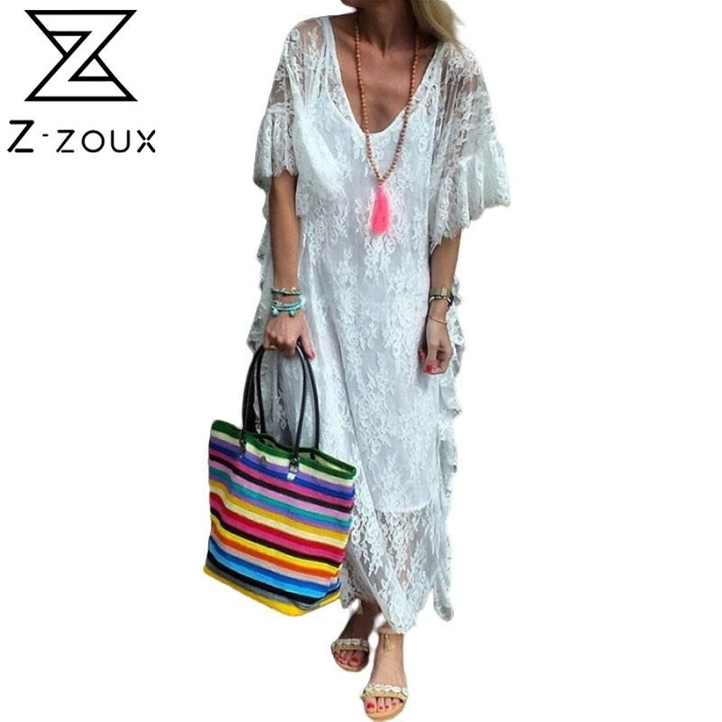 Women Dress White Lace es V Neck Flare Sleeve Maxi Loose Leisure Summer Beach es Black Plus Size 5XL 210524
Women Dress White Lace es V Neck Flare Sleeve Maxi Loose Leisure Summer Beach es Black Plus Size 5XL 210524