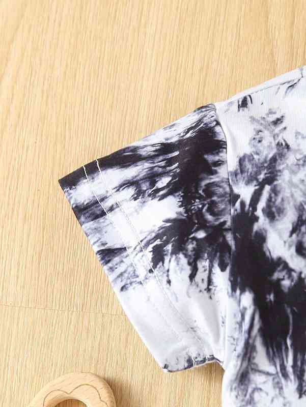 Baby Tie Dye Tee & Knot Front Shorts SHE