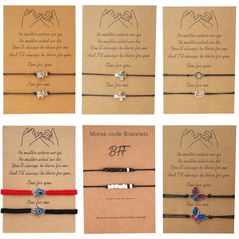 New Charm Bracelet Friendship Couple 2pcs/set Elephant Cross Star Moon Butterfly Heart Bracelets Women Man Lucky Wish Jewelry
New Charm Bracelet Friendship Couple 2pcs/set Elephant Cross Star Moon Butterfly Heart Bracelets Women Man Lucky Wish Jewelry