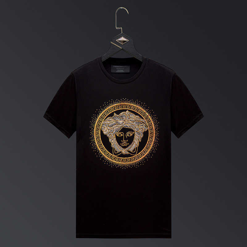 Men's short sleeve T-shirt summer tide brand trend ins handsome large size T-shirt mercerized cotton half sleeve clothes laser sequins, White;black
Men's short sleeve T-shirt summer tide brand trend ins handsome large size T-shirt mercerized cotton half sleeve clothes laser sequins, White;black