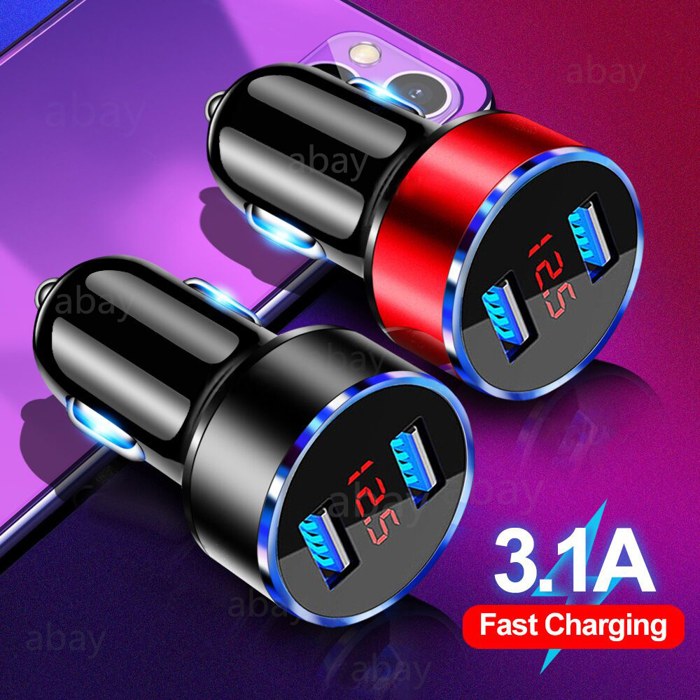 Universal 3.1A Dual USB Car Charger LED Display Fast Charging Mobile Phone Car-Charger for iPhone 11 12 Samsung S10 Xiaomi
Universal 3.1A Dual USB Car Charger LED Display Fast Charging Mobile Phone Car-Charger for iPhone 11 12 Samsung S10 Xiaomi