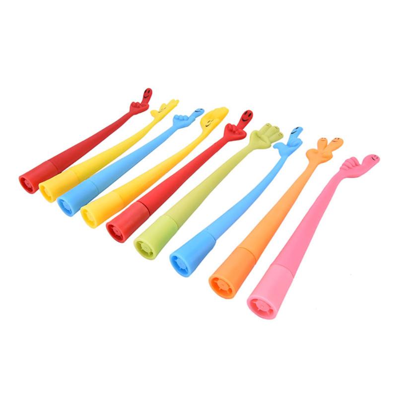 Pc 0.5mm Kawaii Finger Ballpoint Pen Boligra Fos Plastic Ball Pens Writting Point Stationery Office School Supplies