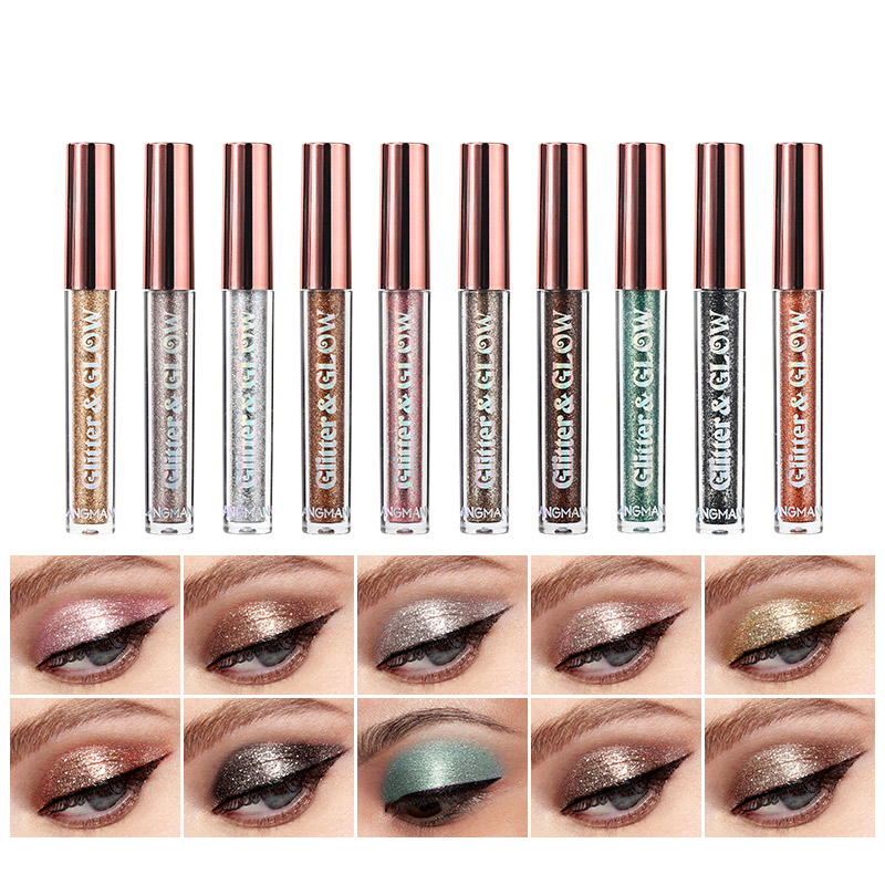 10 Colors Shimmer Liquid Eyeshadow Glitter Eye Shadow Cream Waterproof Long Lasting Cosmetics Set