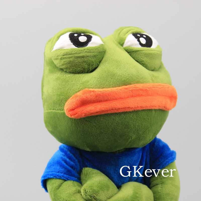 Cartoon Pepe Sad Frog Plush Toy Soft Stuffed Animal Doll 17" 42 CM Children Gift 210728