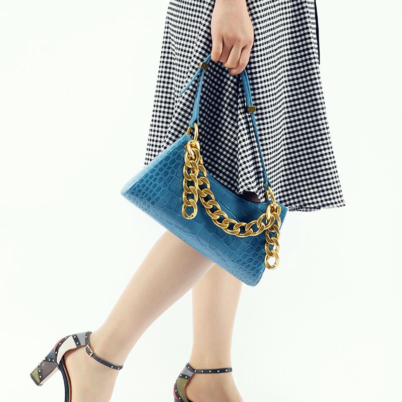 French Bag Female 2021 New Retro Crocodile Pattern Leather Chain Armpit Bag Luxury Handbags Women Bags Designer, Blue
French Bag Female 2021 New Retro Crocodile Pattern Leather Chain Armpit Bag Luxury Handbags Women Bags Designer, Blue