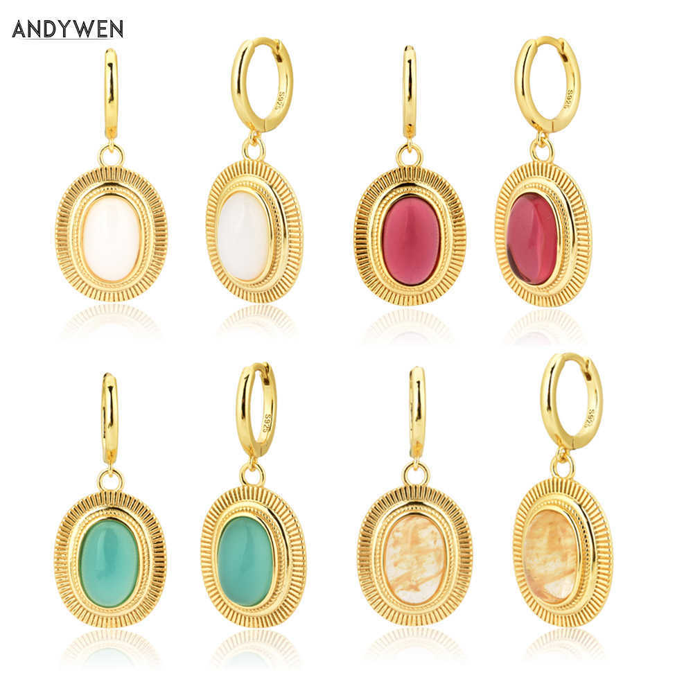 ANDYWEN 925 Sterling Silver Gold White Zircon Red Transparent Turquoise Drop Earring Piercing Pendiente Fine Jewelry Party 210608
ANDYWEN 925 Sterling Silver Gold White Zircon Red Transparent Turquoise Drop Earring Piercing Pendiente Fine Jewelry Party 210608