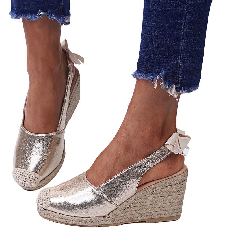 Sandals Wedges Shoes For Women High Heels Summer 2022 Flip Flop Nake Print Bow Ladies Platform Plus Size 35-43