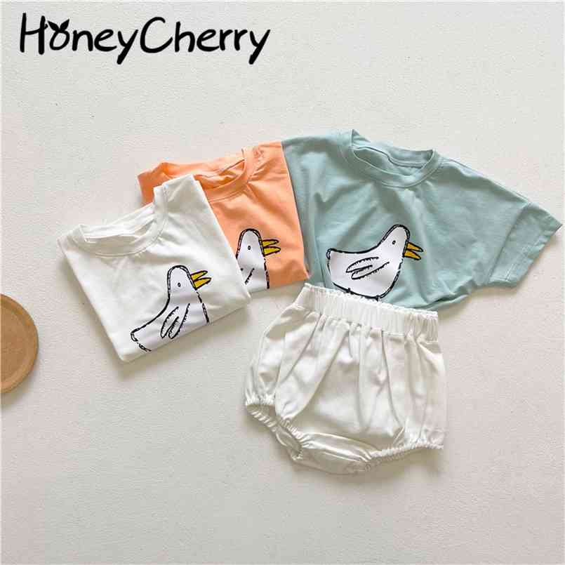 Summer 2 piece girl and boy set cotton cartoon short sleeve T-shirt + white kids boutique clothing 210702, Orange
Summer 2 piece girl and boy set cotton cartoon short sleeve T-shirt + white kids boutique clothing 210702, Orange