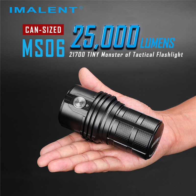 IMALENT MS06 Professional Flashlight Rechargeable 6 Mode 25000LM CREE XHP Led Lamp Torch Super Bright Lantern Batteries 210608, Black
IMALENT MS06 Professional Flashlight Rechargeable 6 Mode 25000LM CREE XHP Led Lamp Torch Super Bright Lantern Batteries 210608, Black