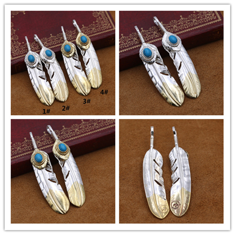 925 sterling silver handmade feather pendants with turqoise stones 2-tone colors without chain american antique silver designer jewelry
925 sterling silver handmade feather pendants with turqoise stones 2-tone colors without chain american antique silver designer jewelry
