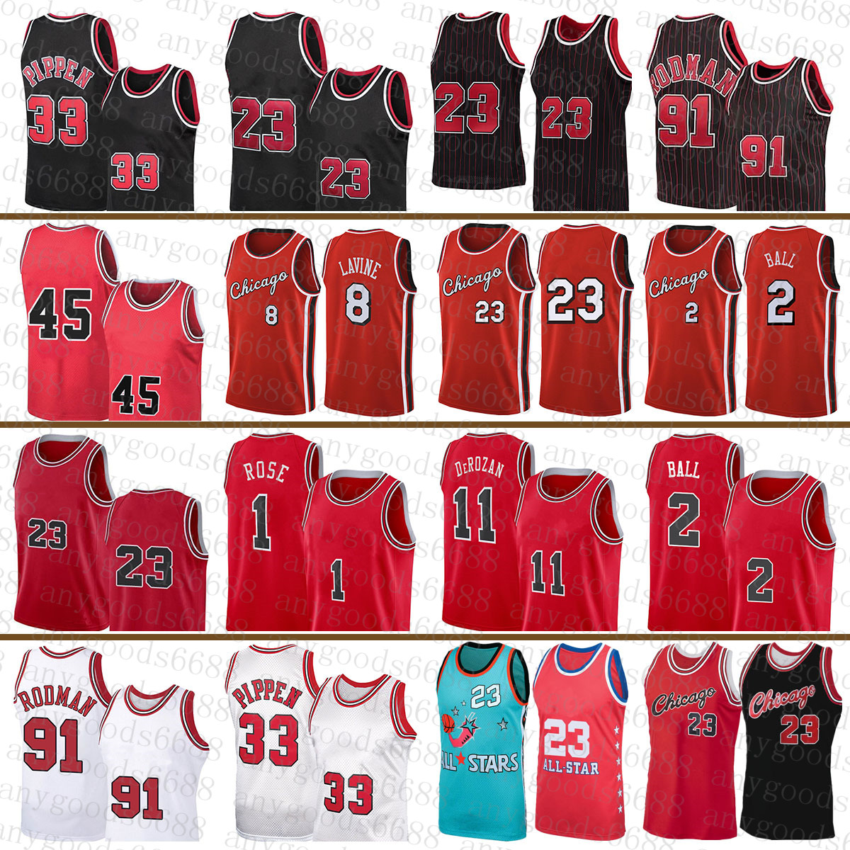 Chicagos Bull Mens 23 Michael Basketball Jersey Lonzo 2 Ball Demar 11 DeRozan Youth Derrick 1 Rose Zach 8 LaVine Scottie 33 Pippen S-2XL Dennis 91 Rodman Black
Chicagos Bull Mens 23 Michael Basketball Jersey Lonzo 2 Ball Demar 11 DeRozan Youth Derrick 1 Rose Zach 8 LaVine Scottie 33 Pippen S-2XL Dennis 91 Rodman Black
