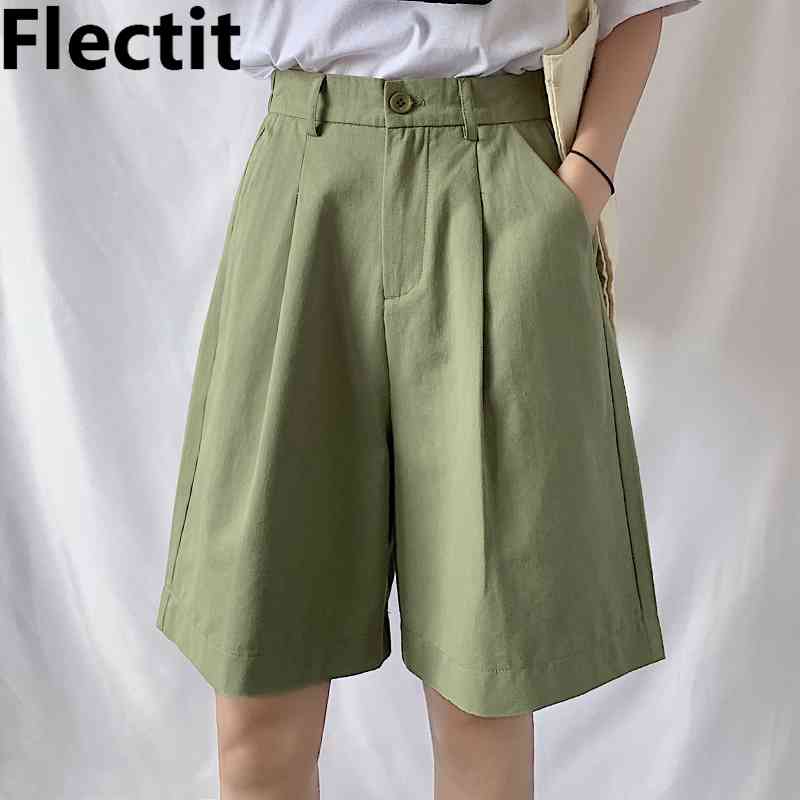 Flectit Women' Bermuda Shorts Cotton High Waist Wide Leg Front Pleats Plus Size Female Student Girl Casual Outfit 210607, Beige
Flectit Women' Bermuda Shorts Cotton High Waist Wide Leg Front Pleats Plus Size Female Student Girl Casual Outfit 210607, Beige