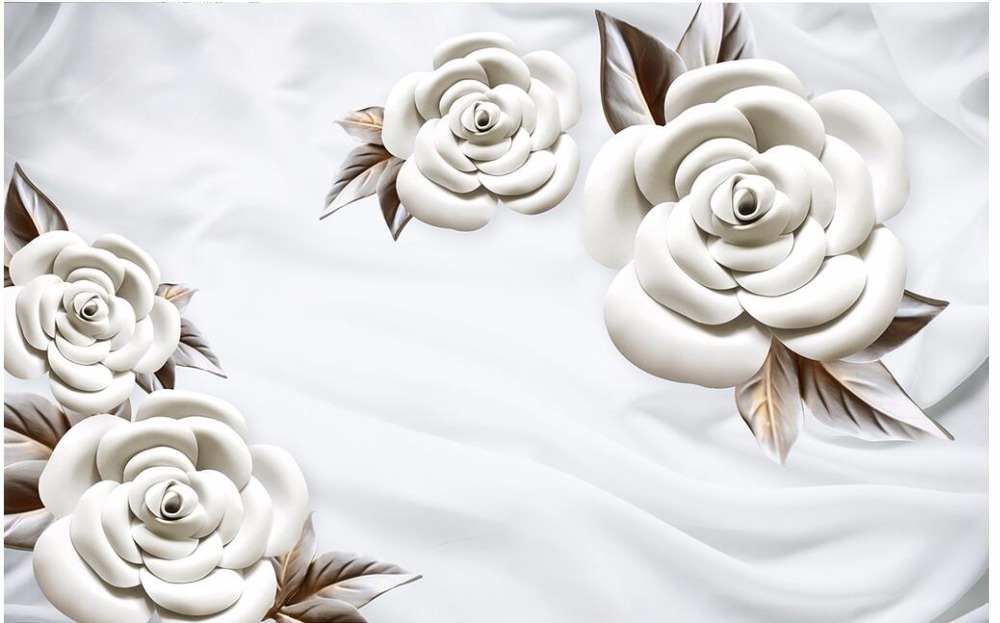 Custom wallpaper 3d modern simple papel de parede relief flowers silk background wall decoration painting wallpaper