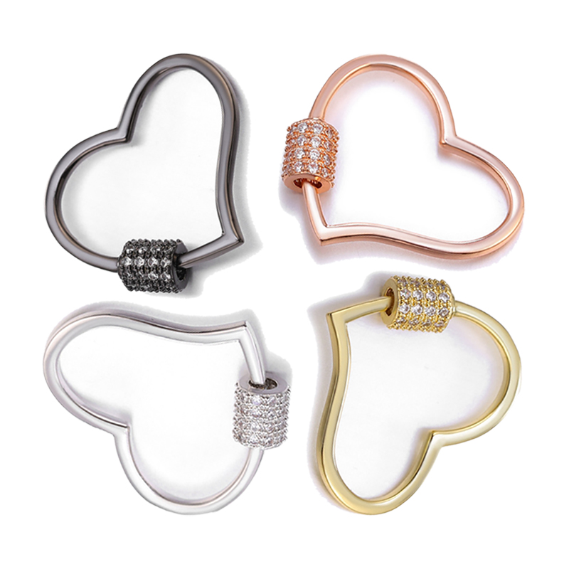 Riversr CZ Micro Pave Screw Clasps White Pink Yellow Gun Black Peach Heart Shape Copper Zircon Pendant Connectors DIY Jewelry Findings Wholesale
Riversr CZ Micro Pave Screw Clasps White Pink Yellow Gun Black Peach Heart Shape Copper Zircon Pendant Connectors DIY Jewelry Findings Wholesale