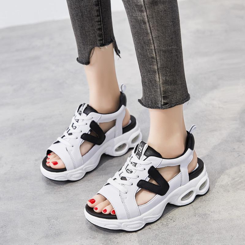 Leisure sports sandals women's summer new thick soled high leather sandals breathable fish mouth Comfortable Beach, Black
Leisure sports sandals women's summer new thick soled high leather sandals breathable fish mouth Comfortable Beach, Black
