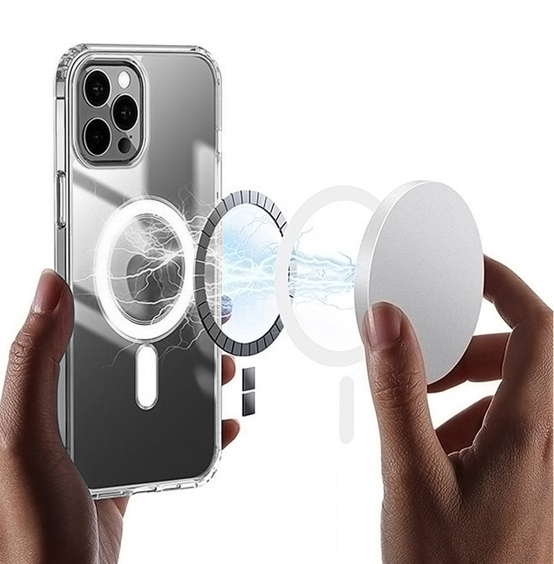 Magsofe Transparent Clear Acrylic Magnetic Shockproof Phone Cases for iPhone 16 16E 15 14 13 12 11 Pro Max XR XS X 8 7 Plus Samsung S25 S24 S23 S22 Ul