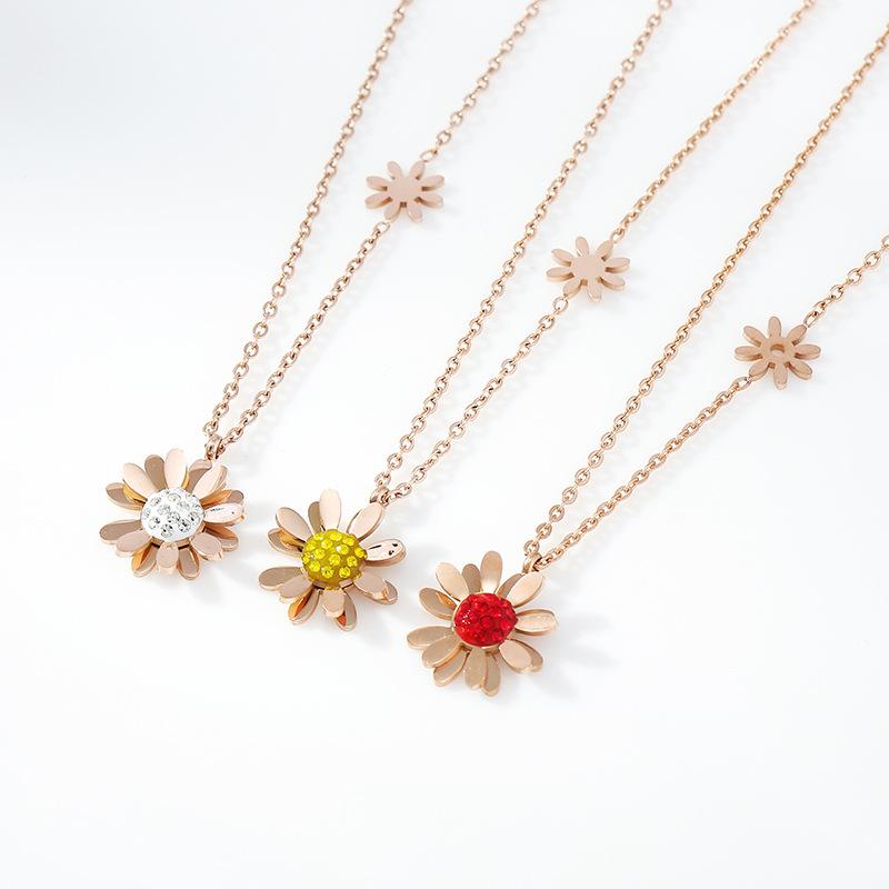 Pendant Necklaces Titanium Steel Material Chrysanthemum Necklace Female Summer Wild Rose Gold Exquisite Clavicle Chain Korean Style Simple T
Pendant Necklaces Titanium Steel Material Chrysanthemum Necklace Female Summer Wild Rose Gold Exquisite Clavicle Chain Korean Style Simple T
