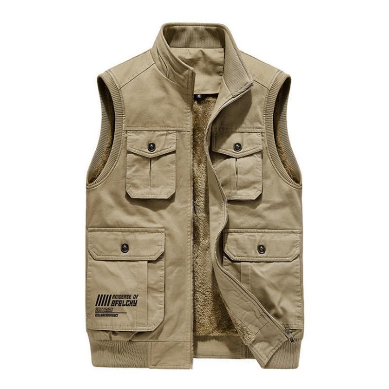 Men's Vests Winter Sleeveless Jacket Fleece Male Vest Warm Military Multi-pocket Tactical Coat Autumn Outdoor Casual Fur Waistcoat, Khaki
Men's Vests Winter Sleeveless Jacket Fleece Male Vest Warm Military Multi-pocket Tactical Coat Autumn Outdoor Casual Fur Waistcoat, Khaki