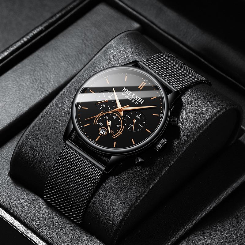 Wristwatches Quartz Watch Men's Business Fashion Three-eye Six-hand Timer Calendar Luminous, Blue
Wristwatches Quartz Watch Men's Business Fashion Three-eye Six-hand Timer Calendar Luminous, Blue