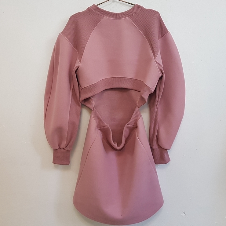 GETSPRING Women Hoodie Sweatshirt Hollow Out Cotton Sweatshirt White Pink Blue Puff Sleeve Warm Vintage Hoodie oversize 201102