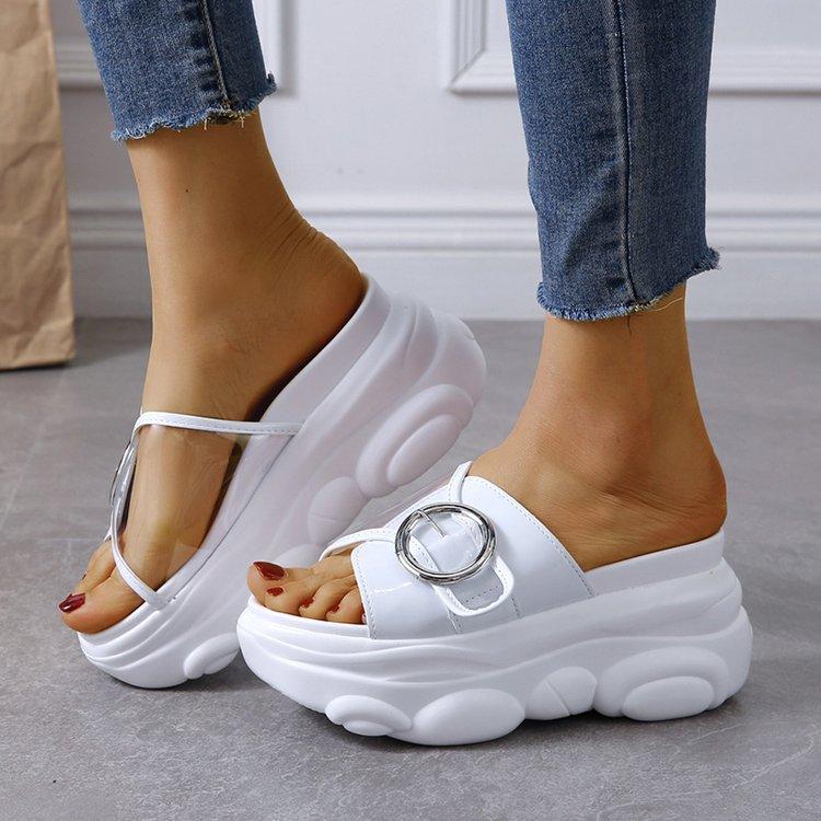 Slippers 34-41 Big Size Shoes For Women Wedge Fashion Woman Flat Platform Thick Bottom Summer Flip Flops, White
Slippers 34-41 Big Size Shoes For Women Wedge Fashion Woman Flat Platform Thick Bottom Summer Flip Flops, White