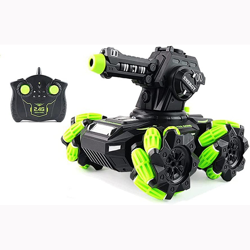 Remote Control Tank Can Launch Water Bomb Combat Vehicle Gesture Sensing Control Rechargeable Battery Boy Toy (Equipped With 2 Batteries + 30000 Water