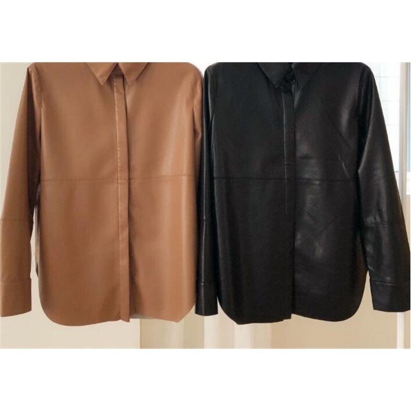 Three color new Women casual leather coat shirt jacket ladies outwear top female clothes T200811