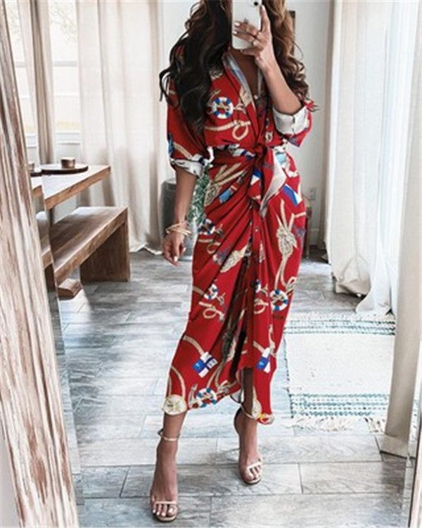 Women's Summer Elegant Button Ruched Bandage Maxi Dress - Short Sleeve, V Neck, Casual Beach Dress, Plus Size, B4
