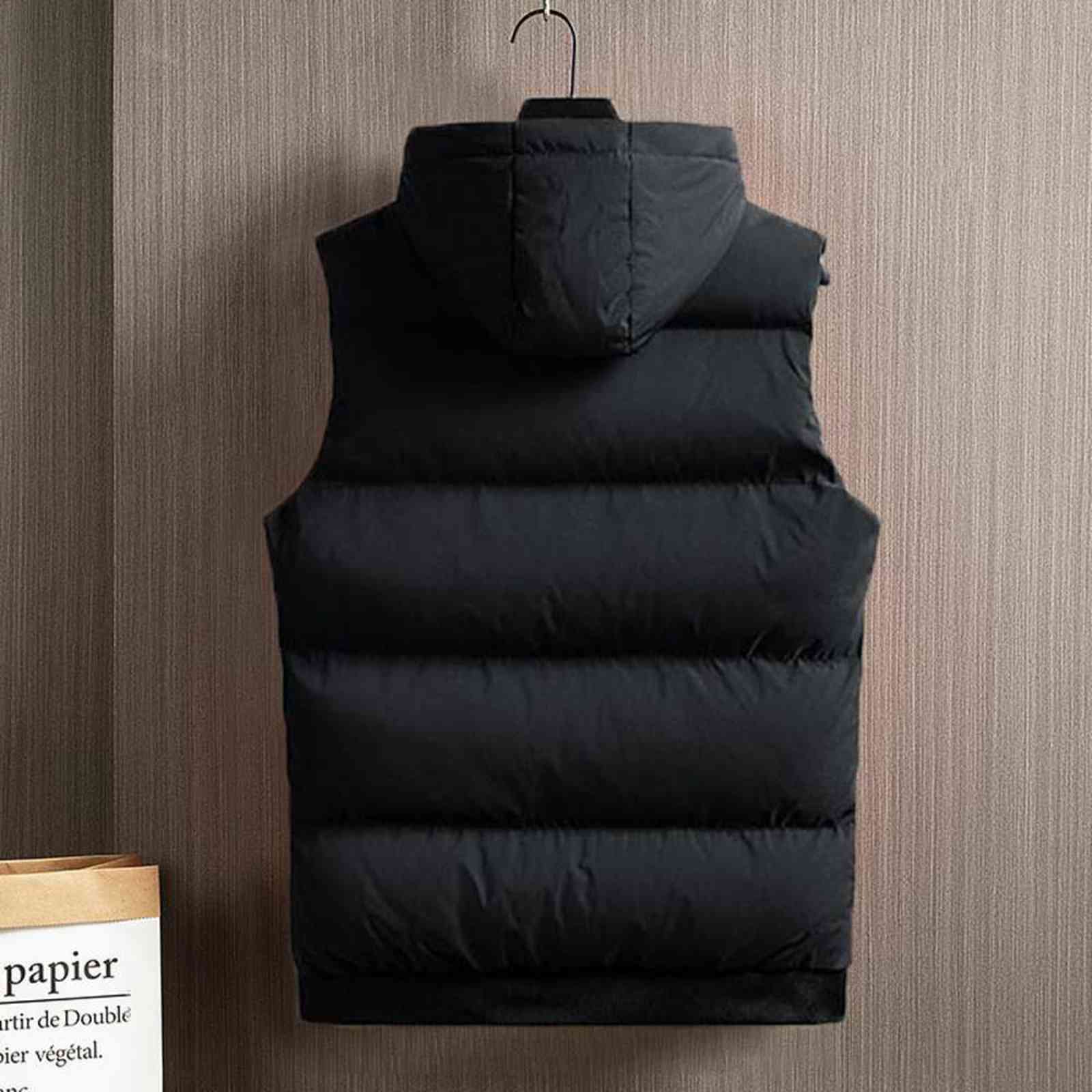 Orange Vest Jacket Men Sleeveless Jacket Autumn Hip Hop Streetwear Waistcoat Men Vest Coat Cotton Padded Puffer Vests Men 211111
