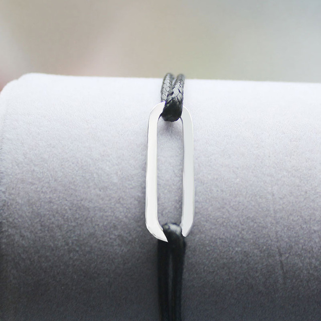 Really 925 Sterling Silver Link Pendant Bracelet For Men Women With Adjustable Red Black Rope Bracelet Europe Classic Jewelry