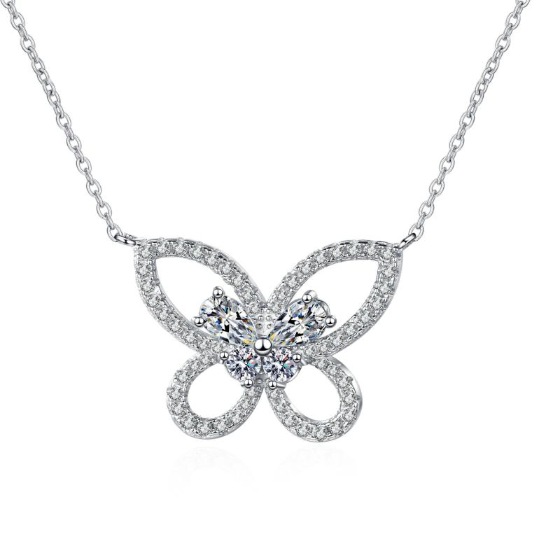 Chains Passed Diamond Test 0.8ct Moissanite 925 Sterling Silver Butterfly Pendant Necklace Women Fashion Engagement Wedding Jewelry
Chains Passed Diamond Test 0.8ct Moissanite 925 Sterling Silver Butterfly Pendant Necklace Women Fashion Engagement Wedding Jewelry