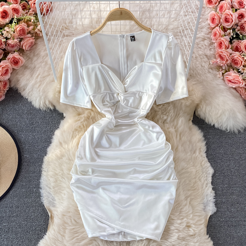 womens mini dress summer white/black v-neck high waist draped party bodycon vestidos female slim sheath short robe 2021, Black;gray
womens mini dress summer white/black v-neck high waist draped party bodycon vestidos female slim sheath short robe 2021, Black;gray